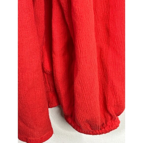 Gap Top Womens Small Shirt Blouse Long Sleeve Red Peasant Boho Casual Fall Work - Picture 16 of 16